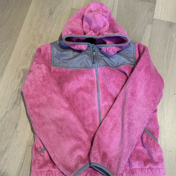 The North Face Pink/Gray Full Zip Fleece Jacket for Girls Size L Outdoor ~ Cozy! - Picture 2 of 3